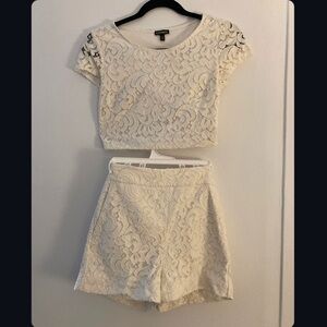 Ivory lace two piece set